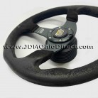 JDM Mugen Style Black Suede Steering Wheel With DC2 Hub